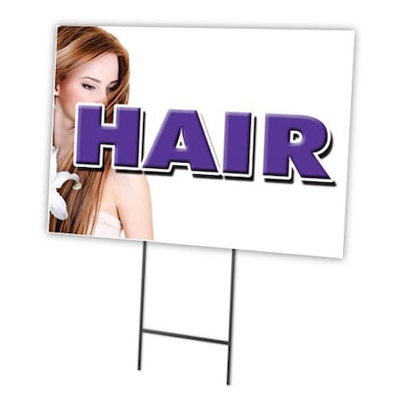 Signmission Hair Yard Sign & Stake outdoor plastic coroplast window, C-1216-DS-Hair C-1216-DS-Hair